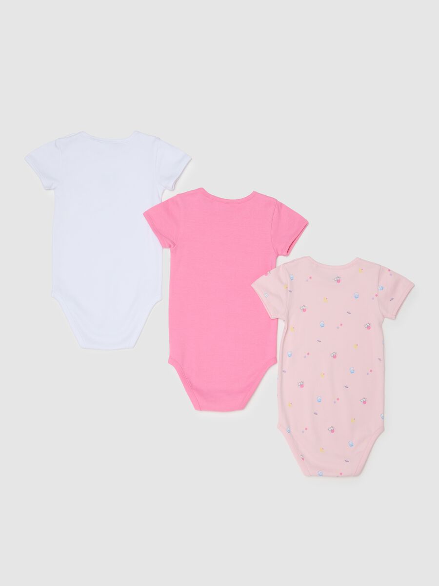Multicoloured pure cotton baby girl bodysuit set_1