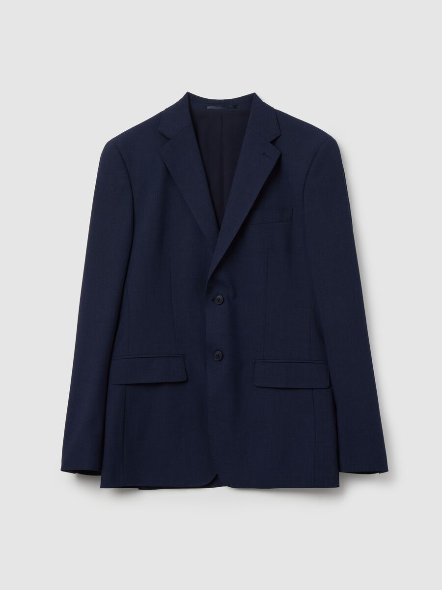 Slim-fit single-breasted blazer with micro weave_4
