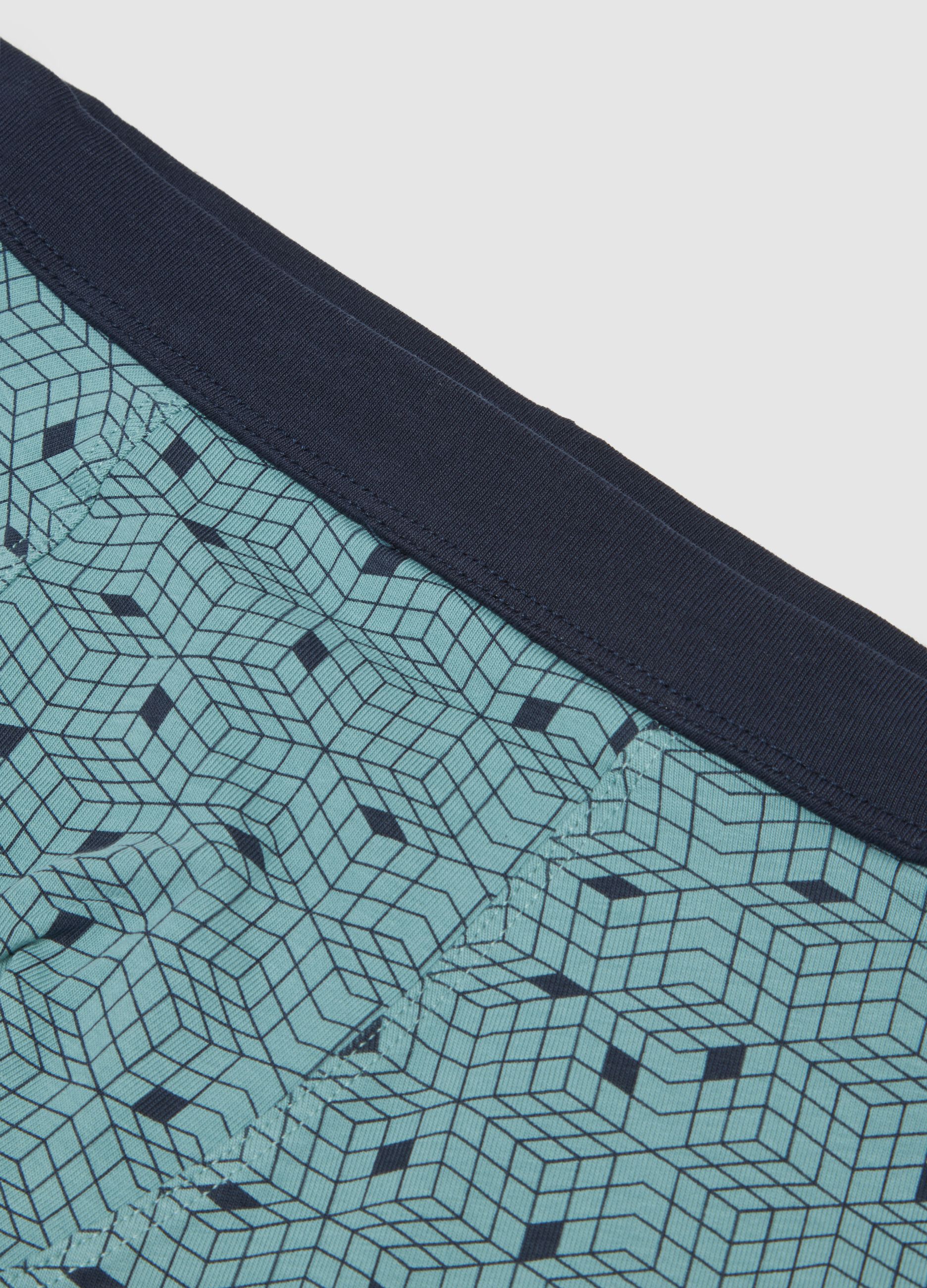 Blue stretch cotton boys' boxers with patterns