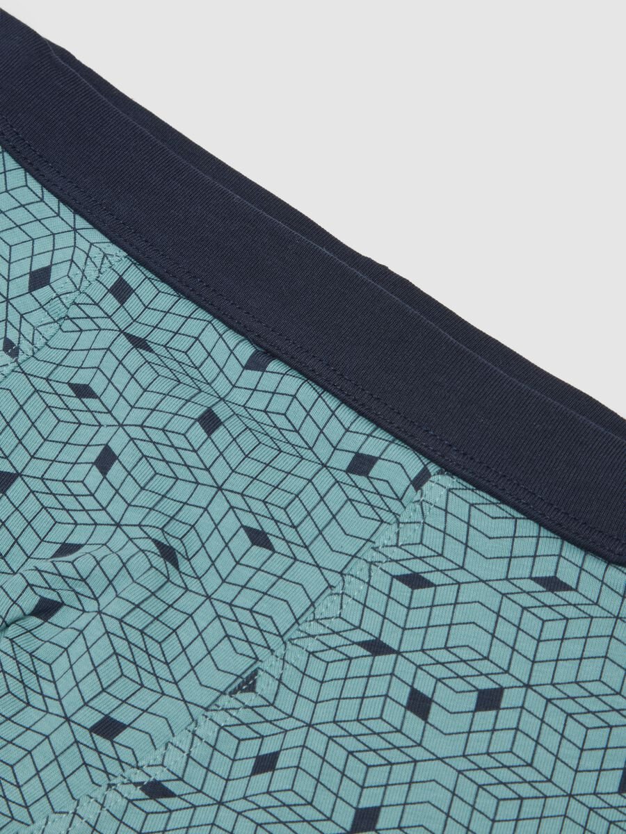 Blue stretch cotton boys' boxers with patterns_2