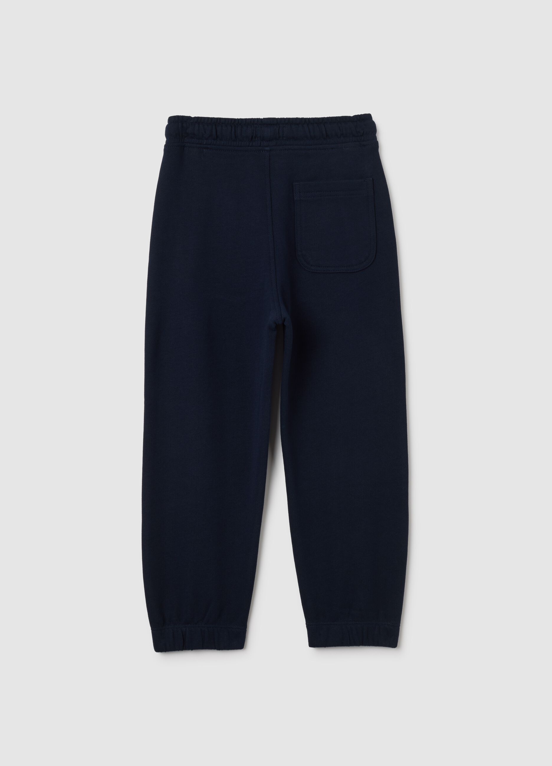 Children's blue regular fit pure cotton trousers