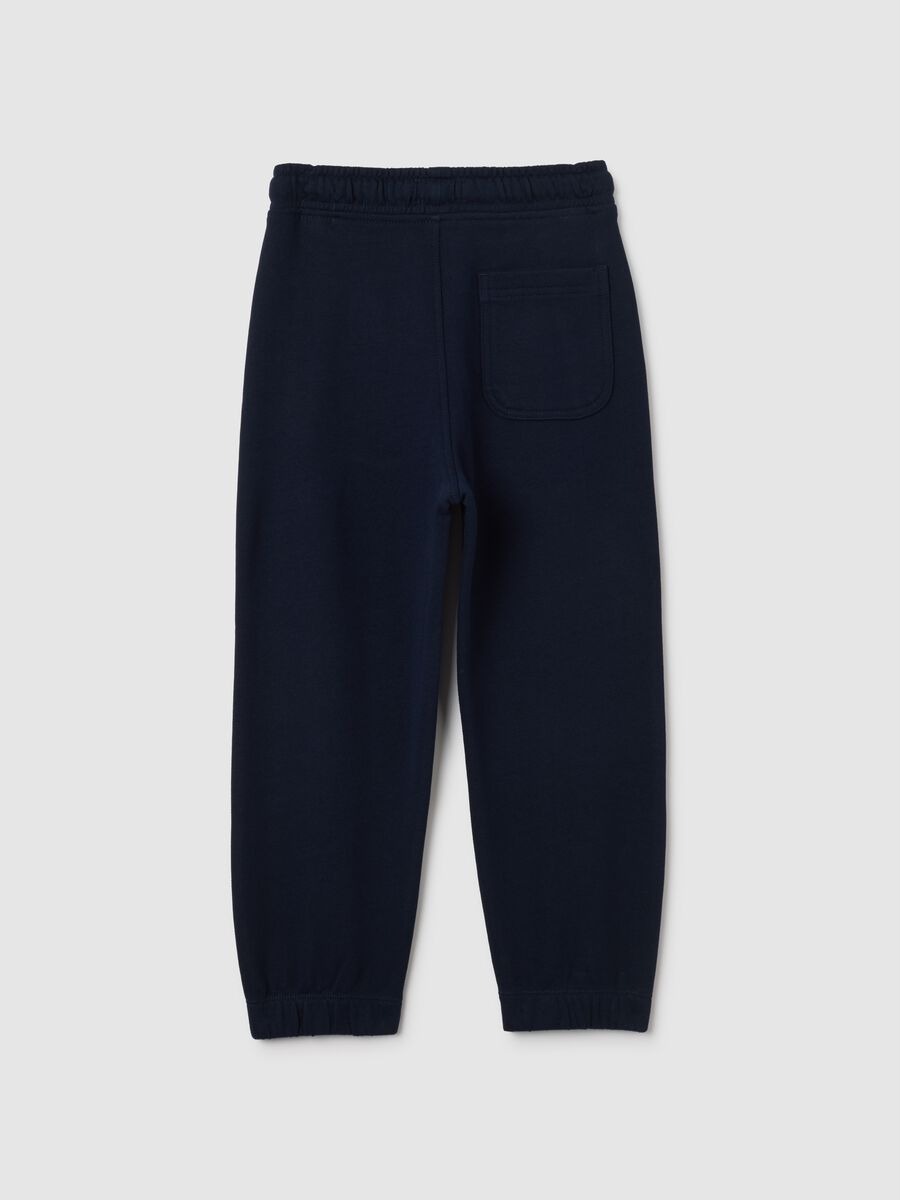 Children's blue regular fit pure cotton trousers_1