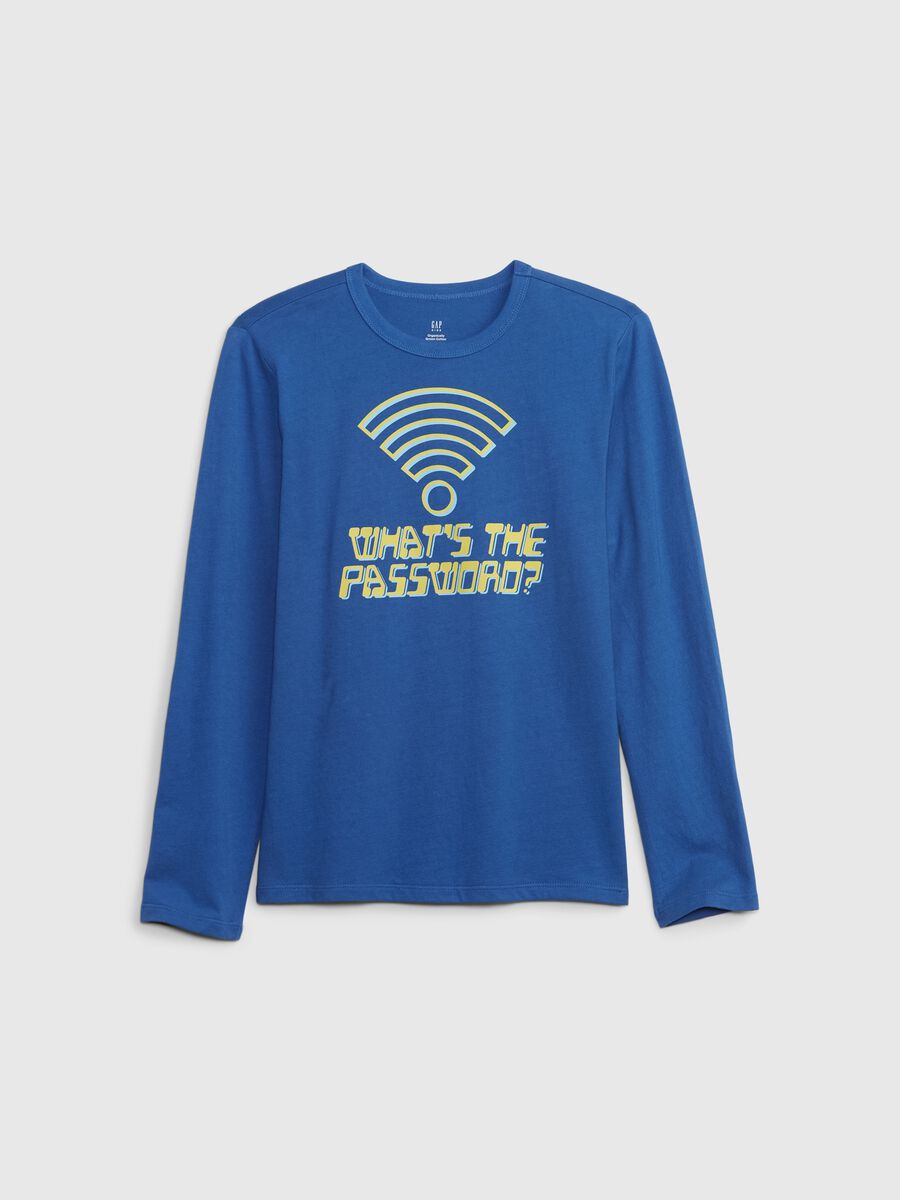 T-shirt a maniche lunghe con stampa_0