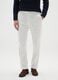 White pure cotton regular fit corduroy trousers_1