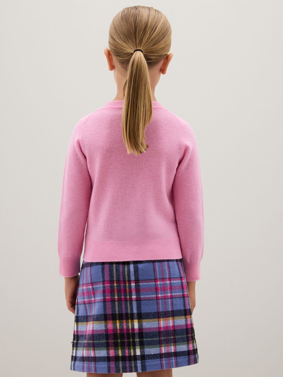 Girls' Pink Pullover in Pure Wool_1