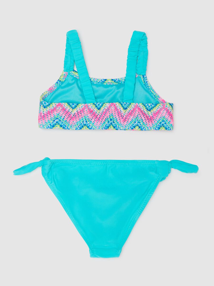 Girls’ bikini in multicoloured stretch fabric_1