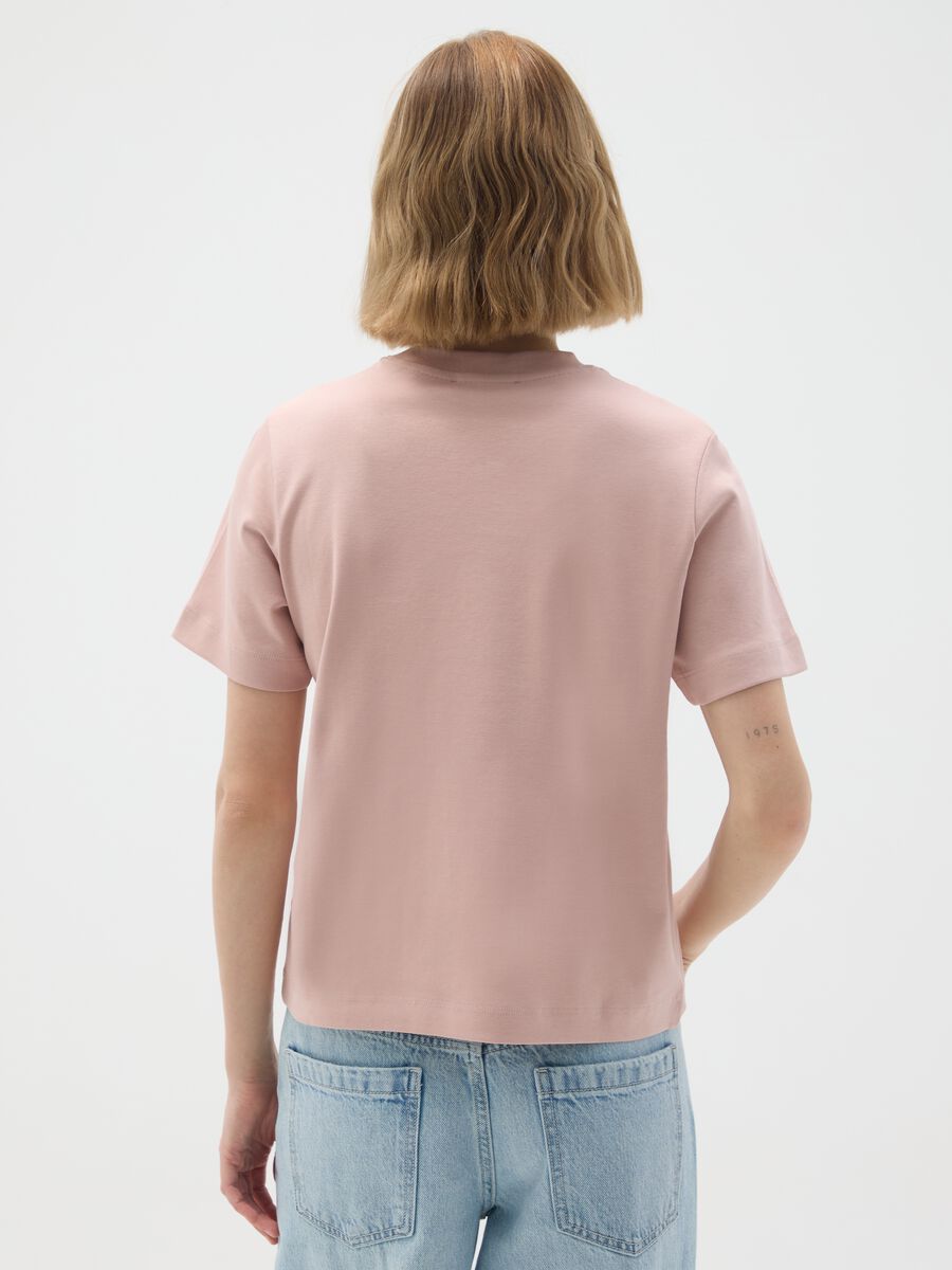 Pink pure cotton regular fit T-shirt_2