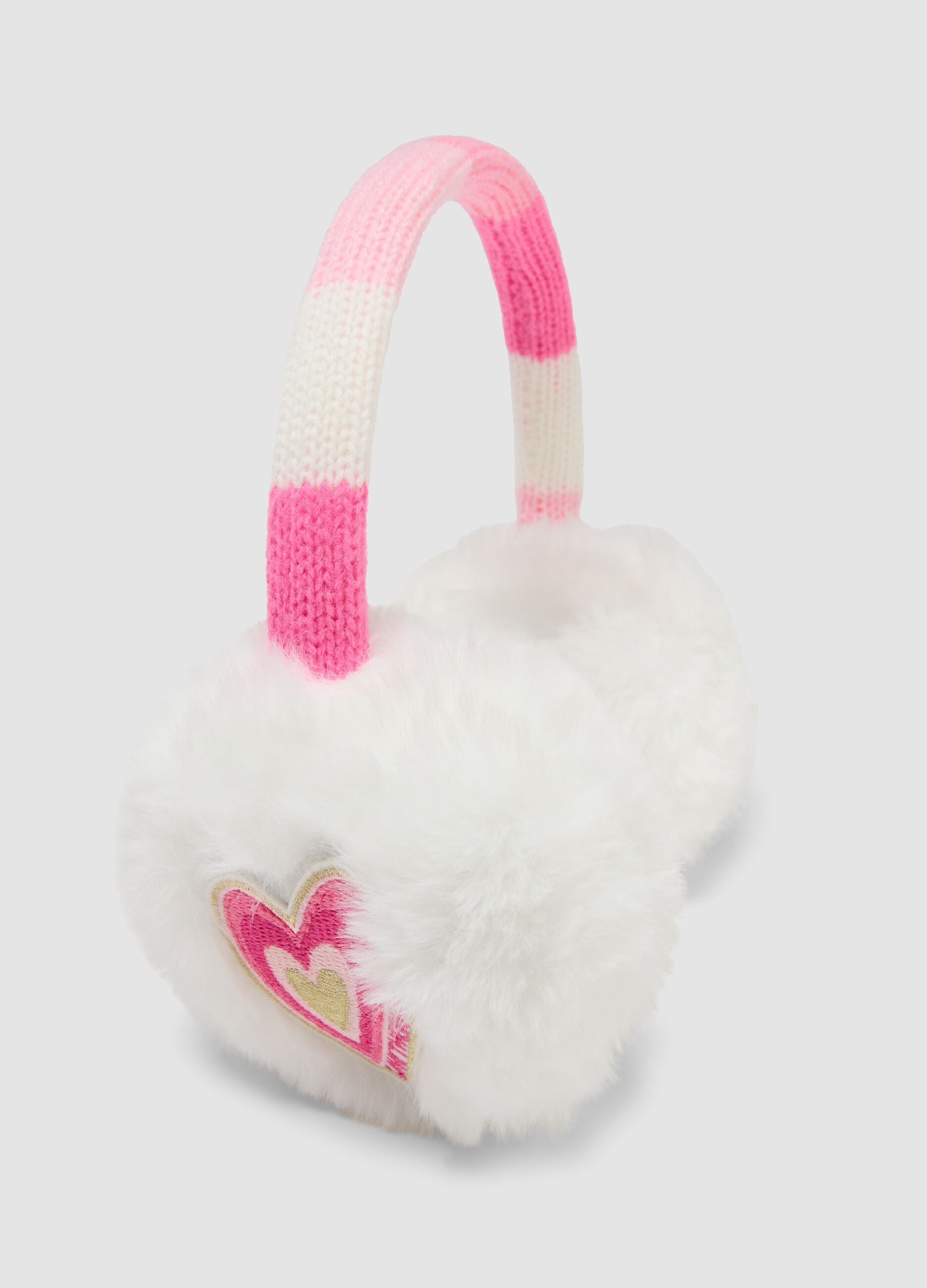 Copriorecchie bianchi con dettagli rosa