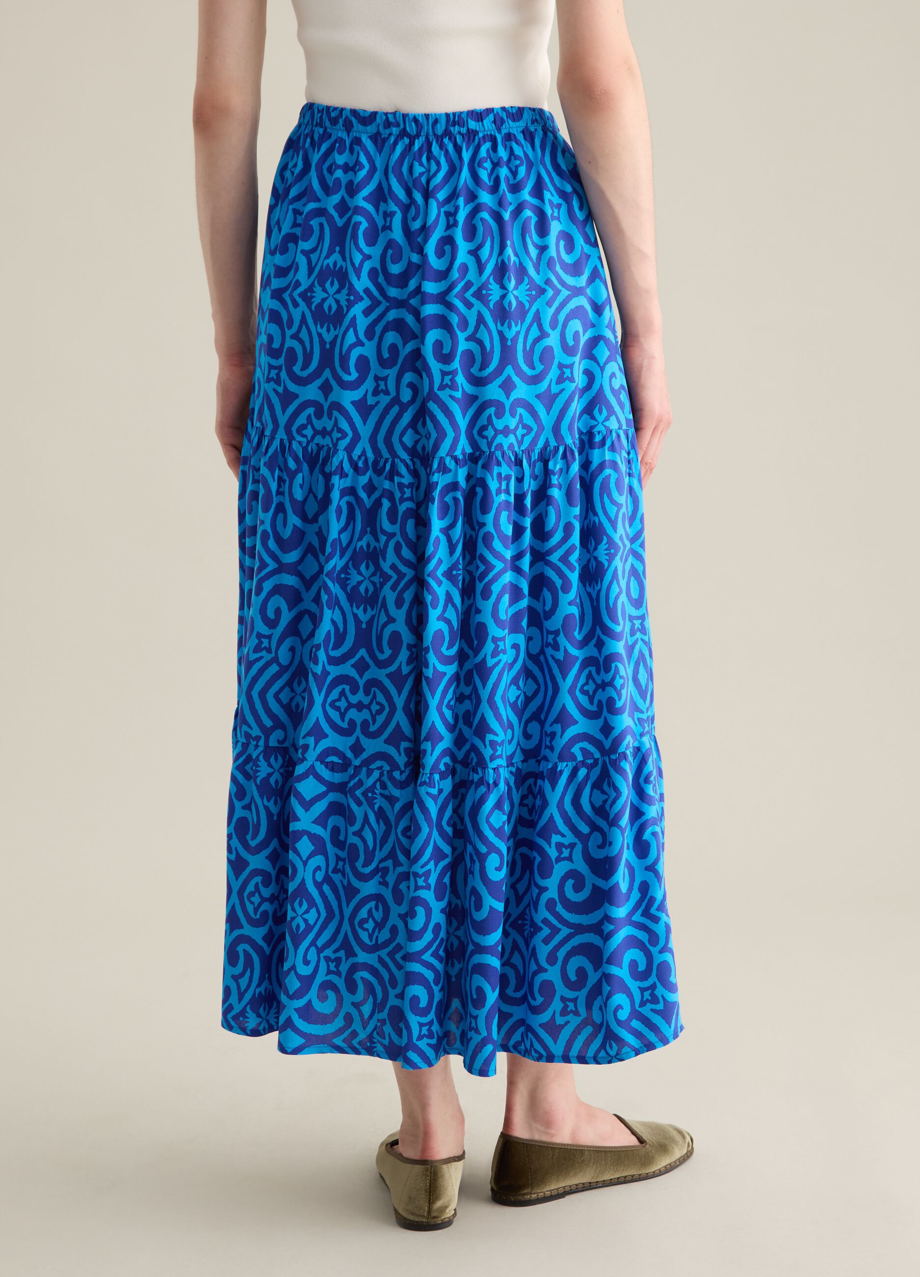 Gonna lunga da donna in puro viscosa multicolor regular fit