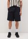 Men's black baggy shorts in 100% cotton_1