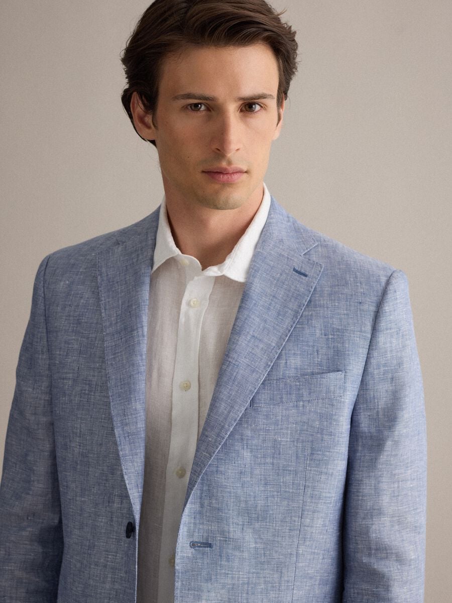 Blazer azzurro in puro lino_3