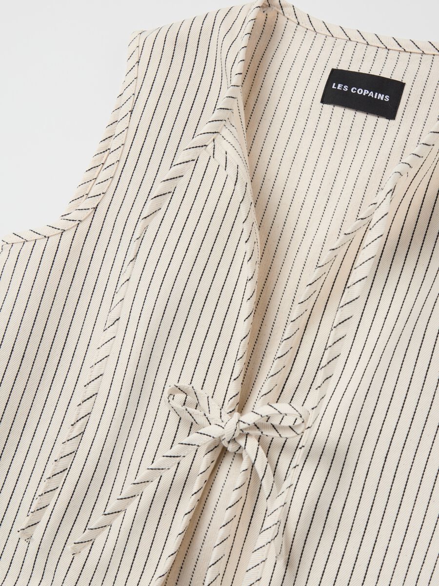 Pinstripe denim gilet_5