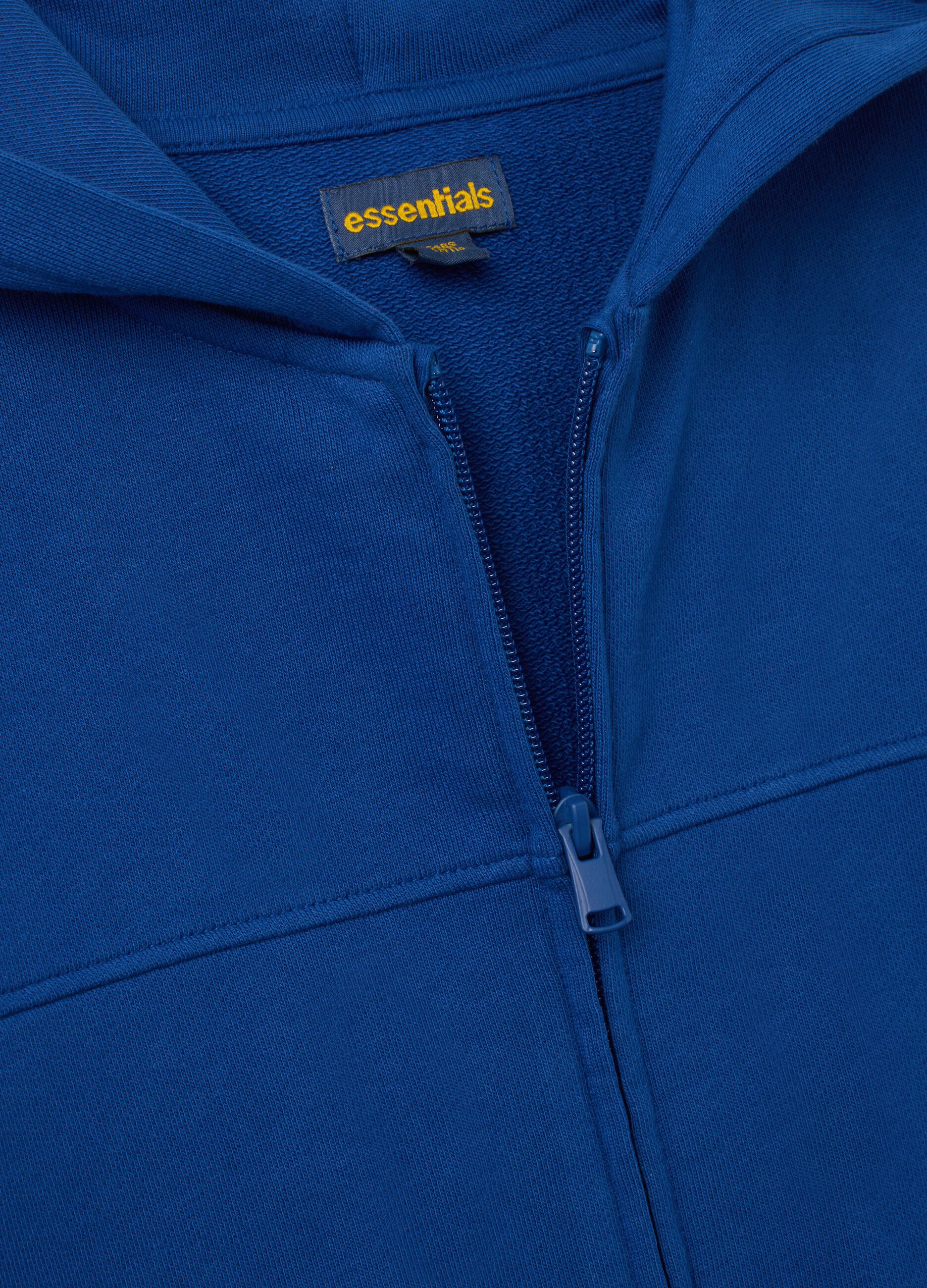 Felpa da bambino in puro cotone blu regular fit