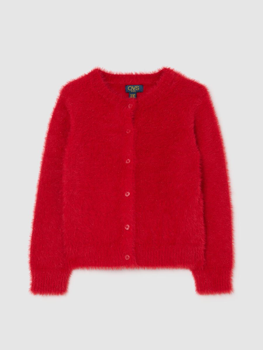 Cardigan rosso da bambina regular fit_0