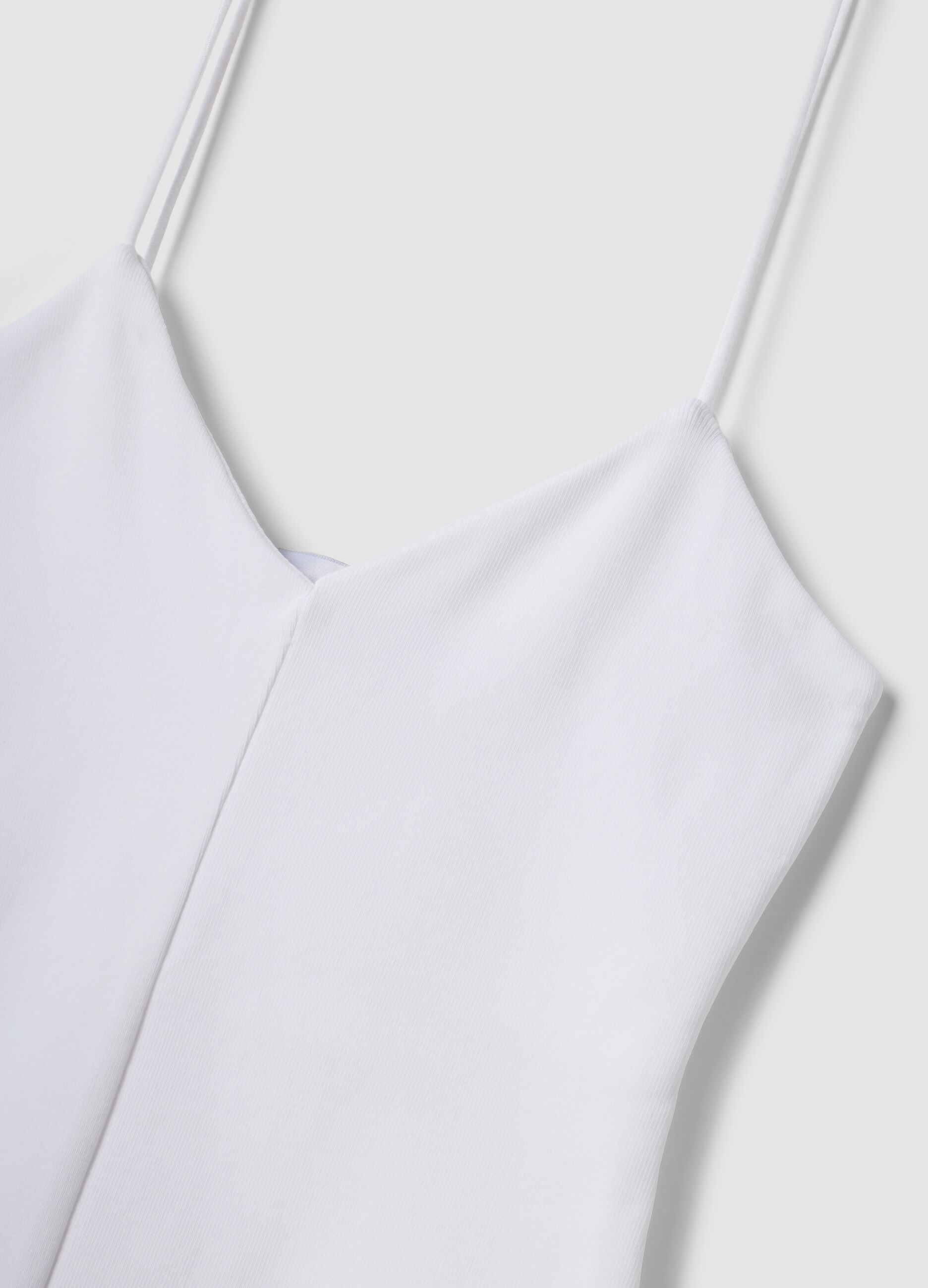 White organic cotton tank top with thin straps