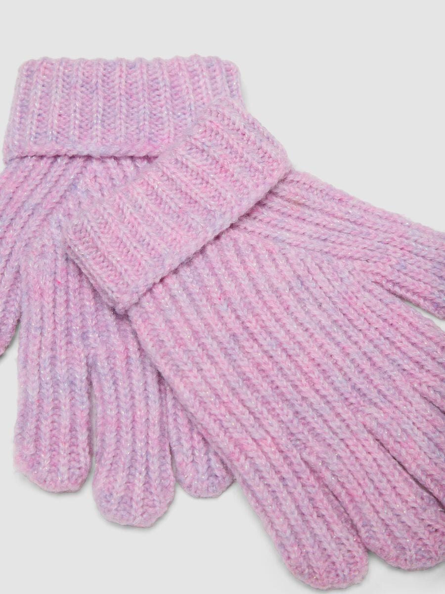 Purple rib-knit gloves with turn-up cuffs_2