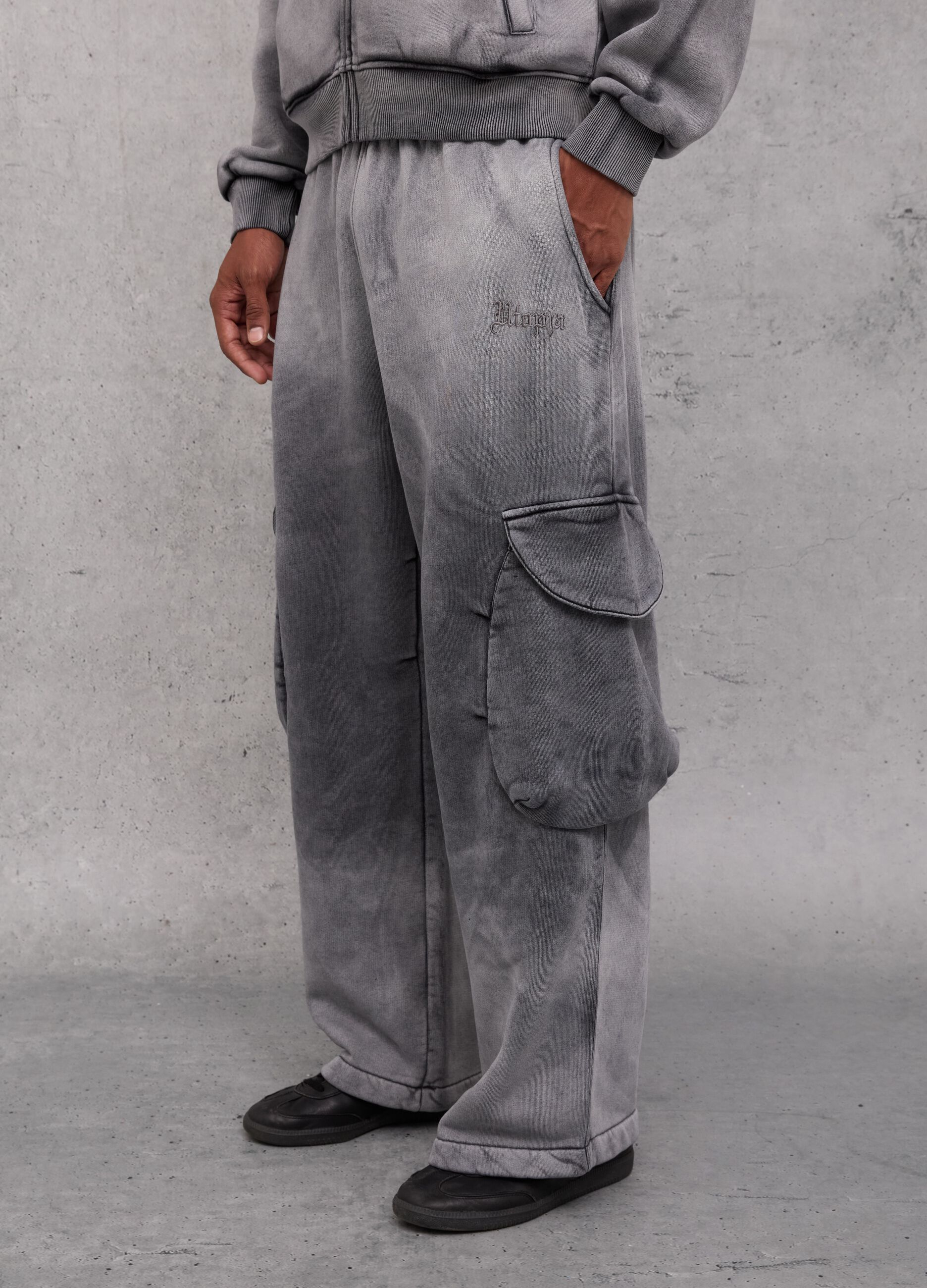 Sunfaded Cargo Sweatpants Vintage Grey