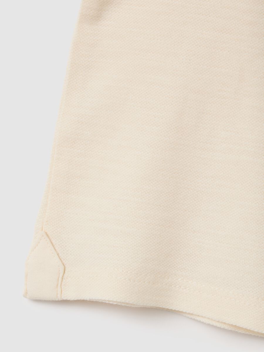 Children's beige pure cotton T-shirt, regular fit_3