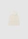 White knitted beanie hat with pompom_0