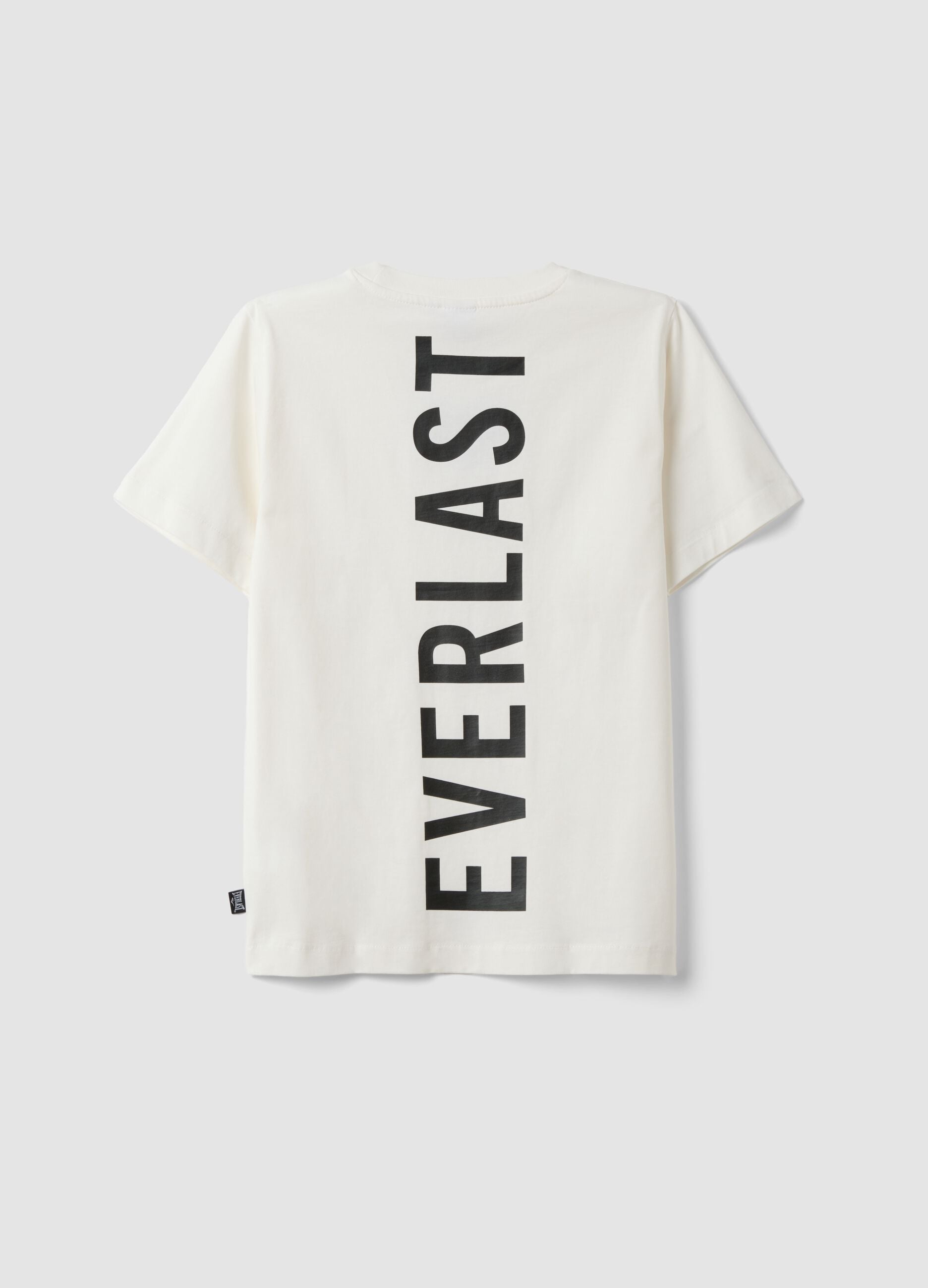 T-shirt bianca in puro cotone con stampa regular fit per ragazzo