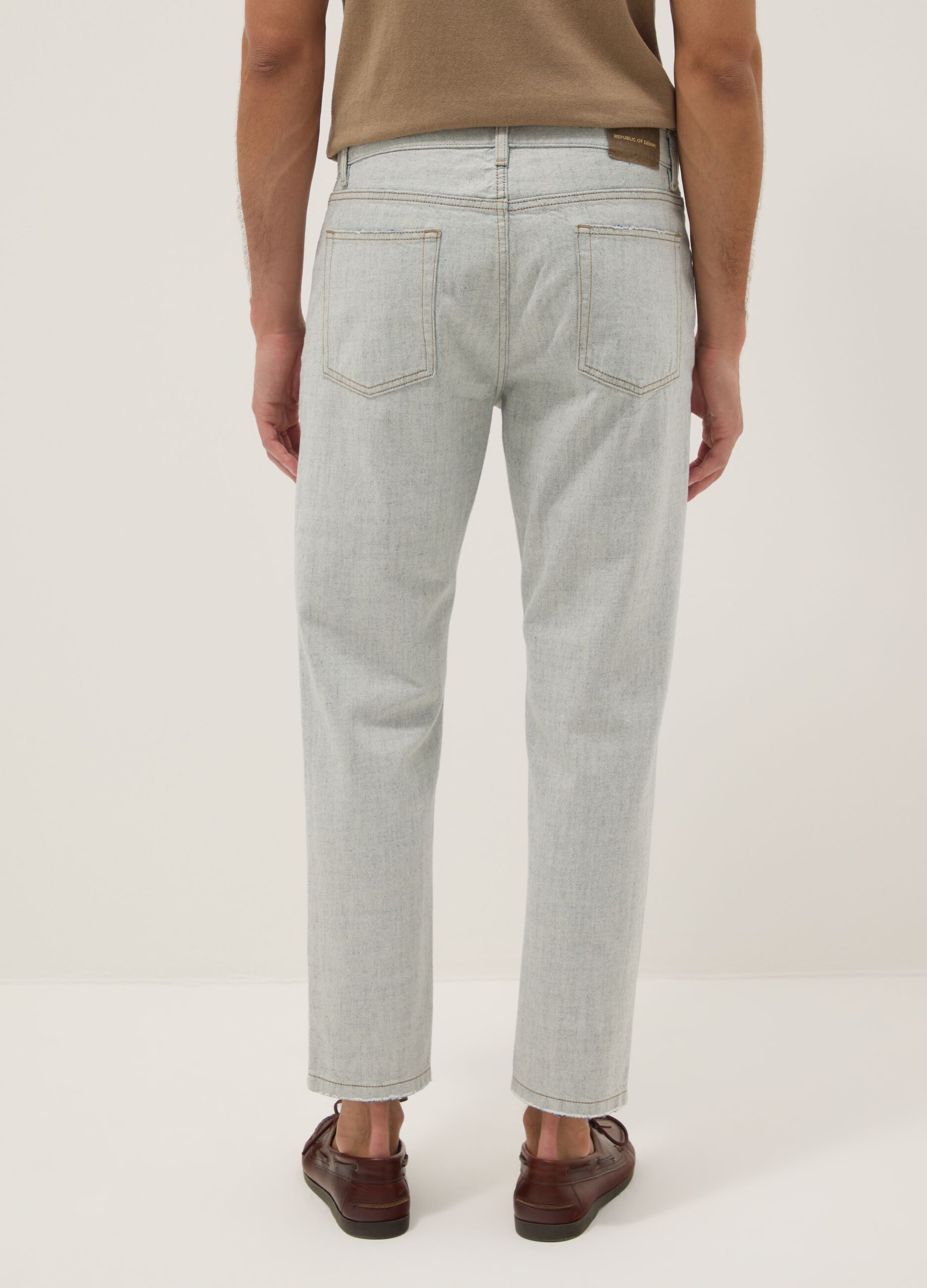 Light Blue Pure Cotton Relaxed-Fit Denim Jeans