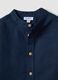 Regular fit blue linen blend long sleeve shirt for boys_2