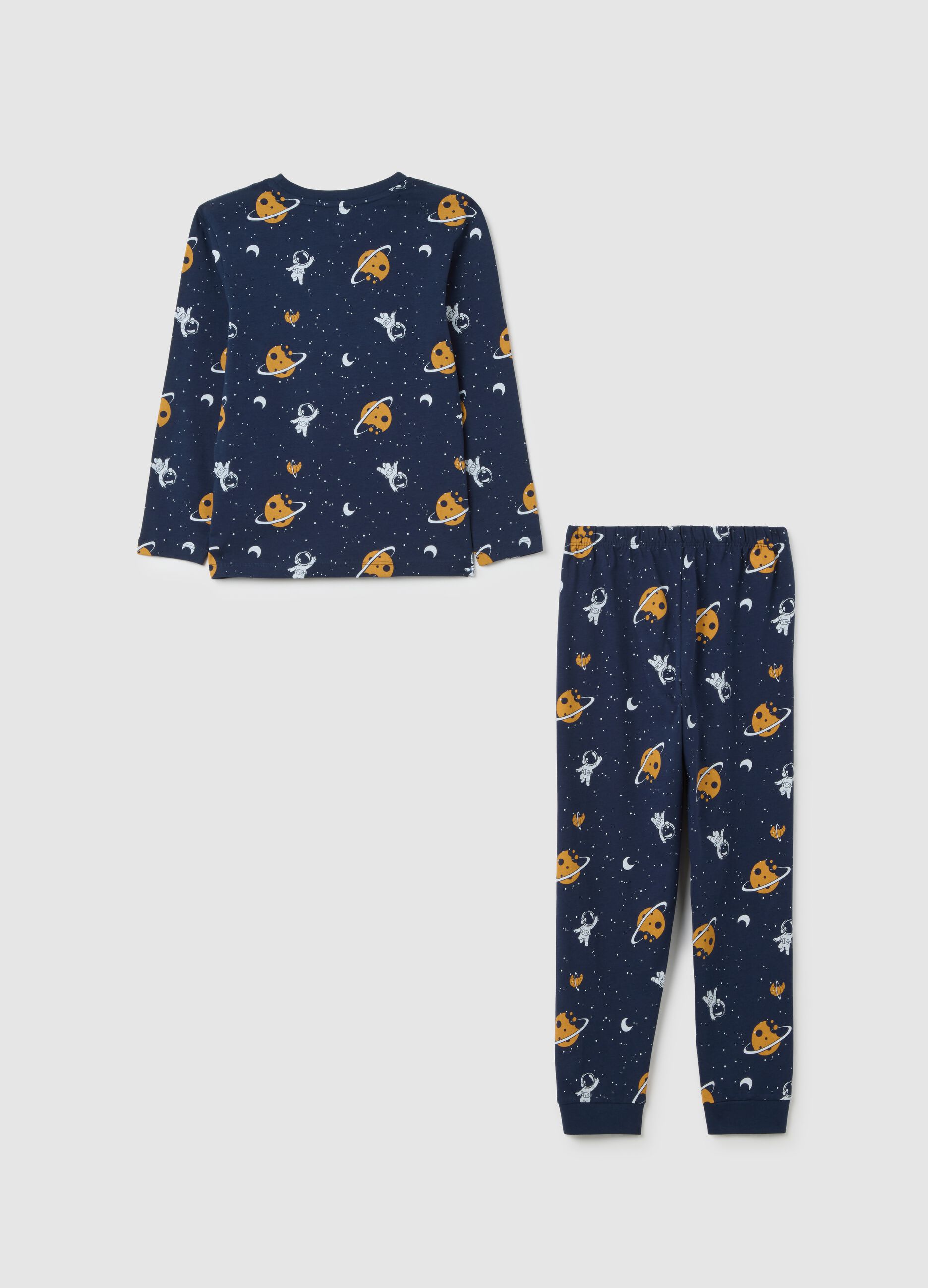 Children's blue pure cotton pyjamas with regular fit