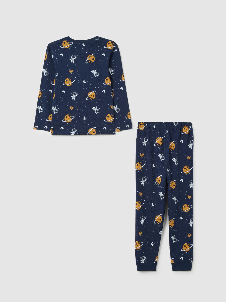 Children's blue pure cotton pyjamas with regular fit_1