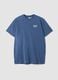 Blue pure cotton short-sleeve logo T-shirt_4