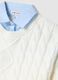 White cotton blend sweater regular fit with cable knit pattern_5