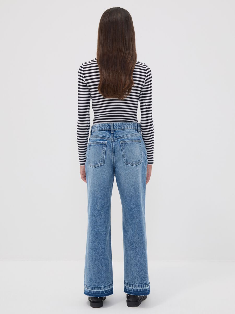 Pure cotton denim culotte jeans for girls_1