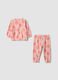 Light pink cotton-blend crew-neck pyjamas_0