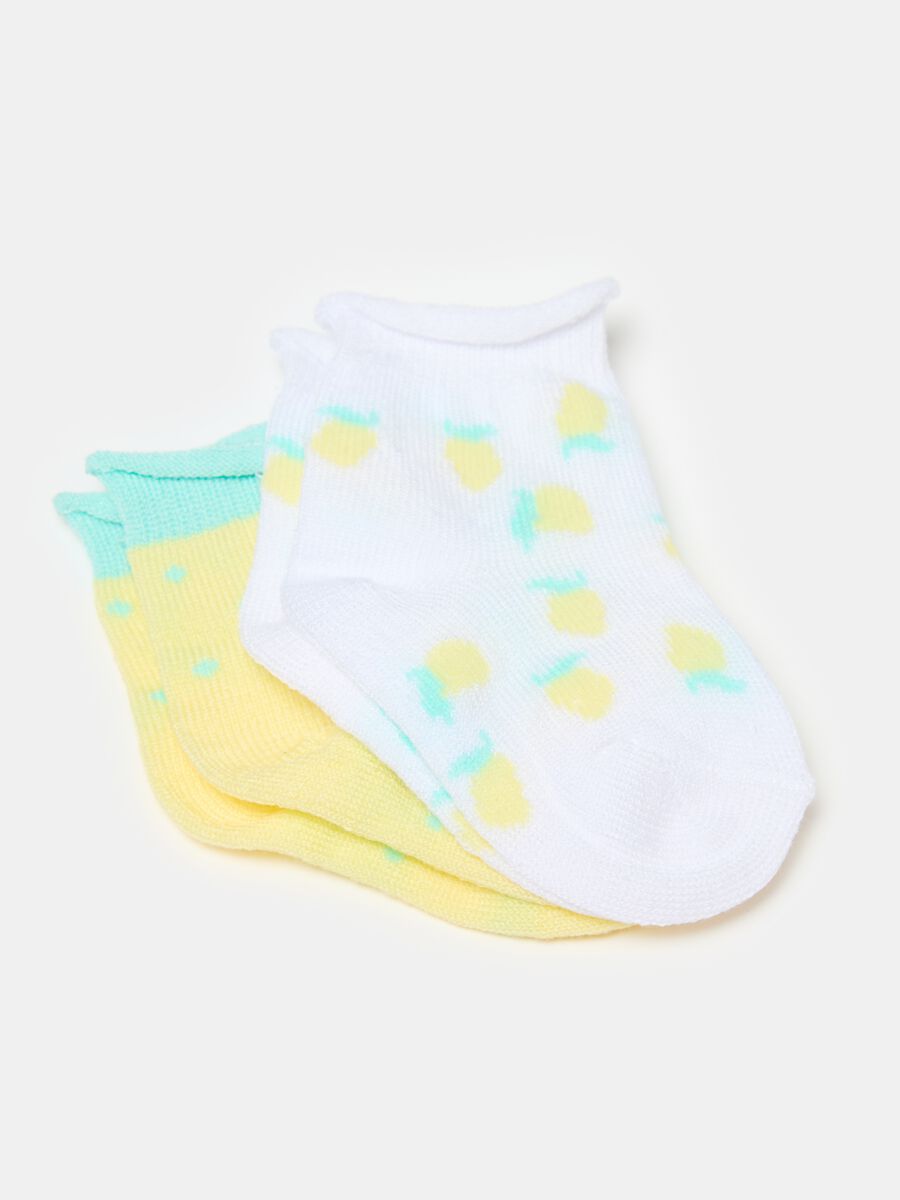 Three-pair pack short socks with lemons design_2