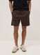 Brown cotton-blend regular-fit shorts with drawstring_1
