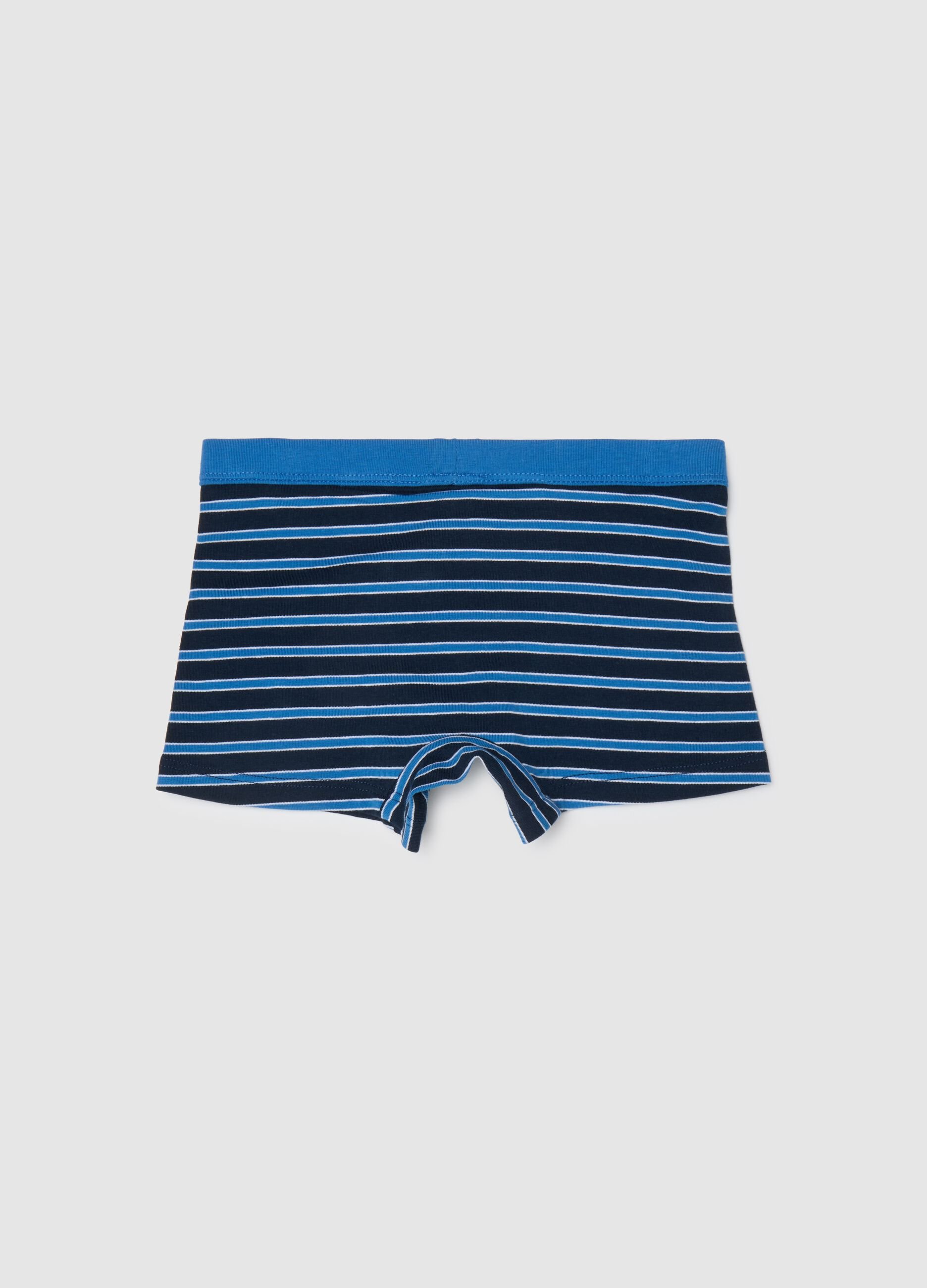 Pack of two boys' boxers in multicoloured stretch cotton