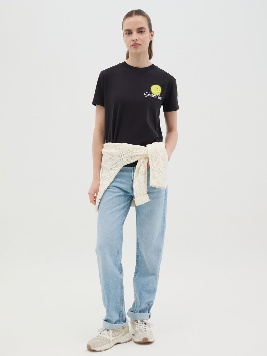 Black SmileyWorld Cotton T-Shirt_1