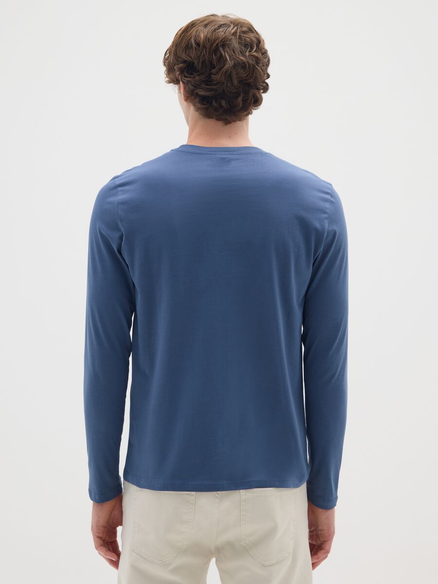 Blue pure cotton regular fit jumper_2