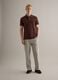 Brown short-sleeved pure cotton polo shirt with regular fit_1
