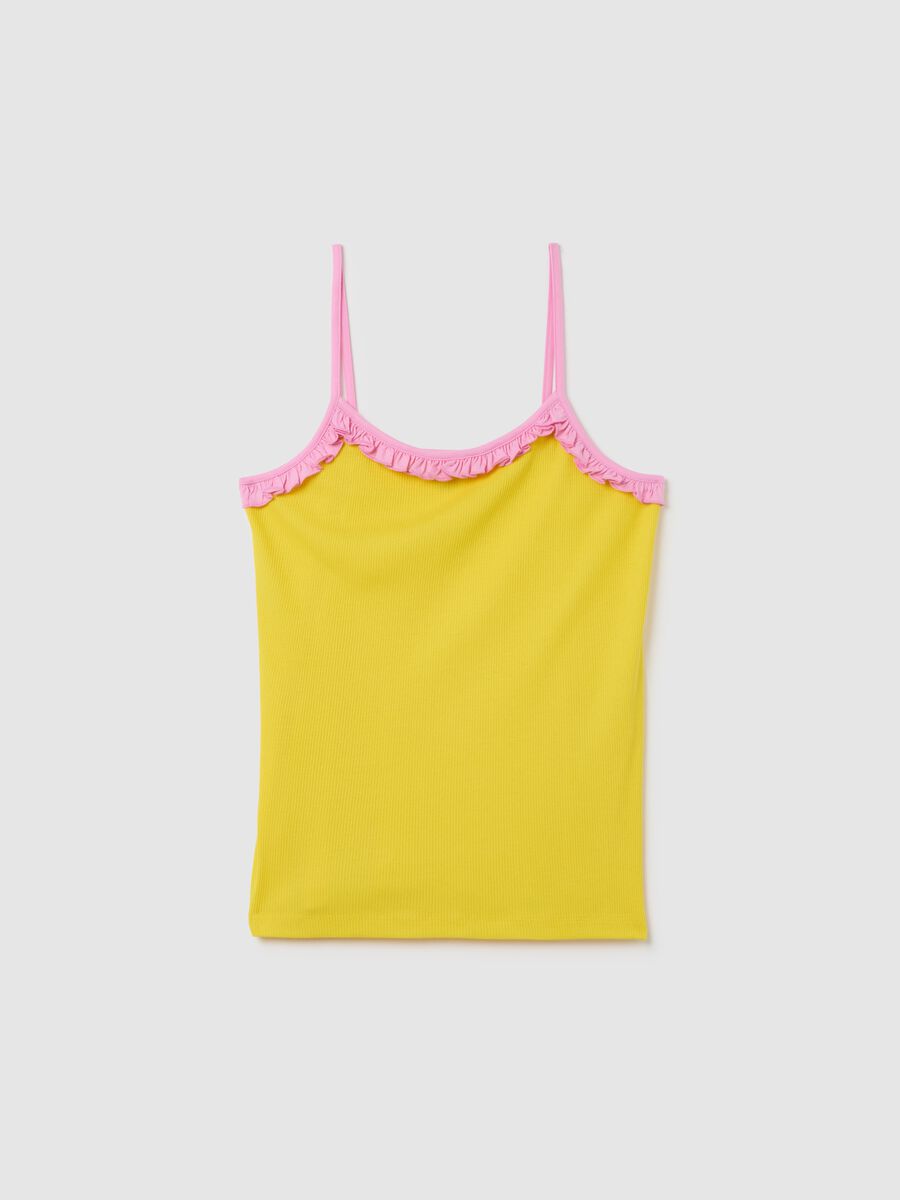 Women's Yellow Cotton Top and Shorts Set_4