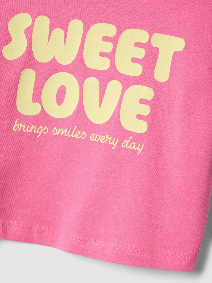 Girls' pink pure cotton boxy fit T-shirt with print_3