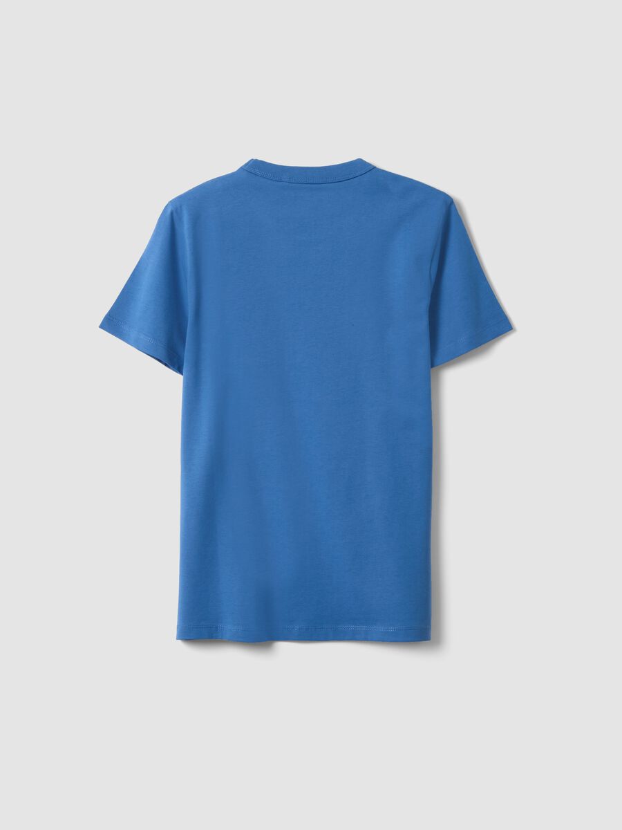 T-shirt in puro cotone blu da ragazzo regular fit_1