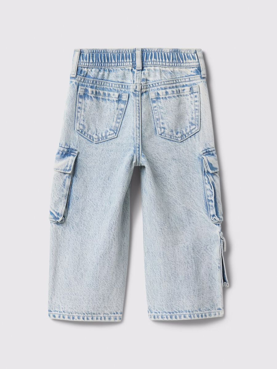 Joggers denim cargo con coulisse_1