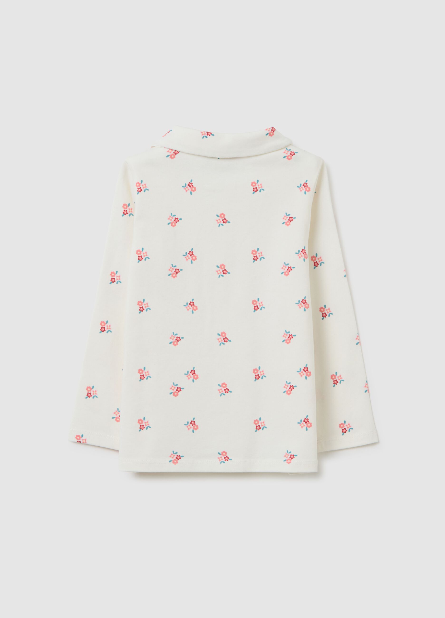 Girls' White Stretch Cotton Polo Regular Fit