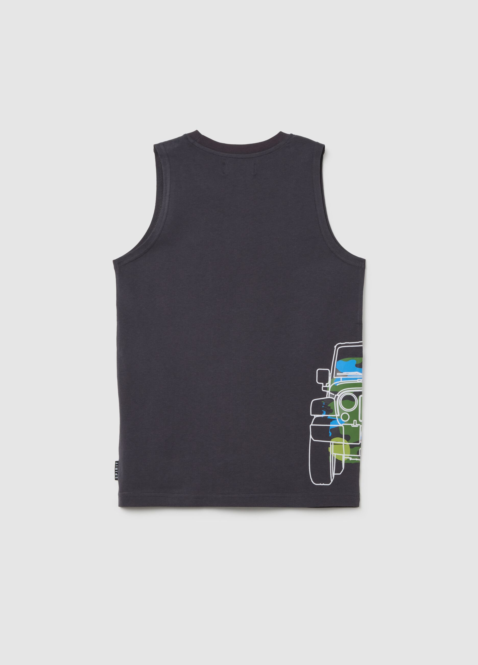 Kid's Black Pure Cotton Tank Top