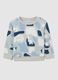 Multicolour children's sweatshirt with prints in pure cotton regular fit_0