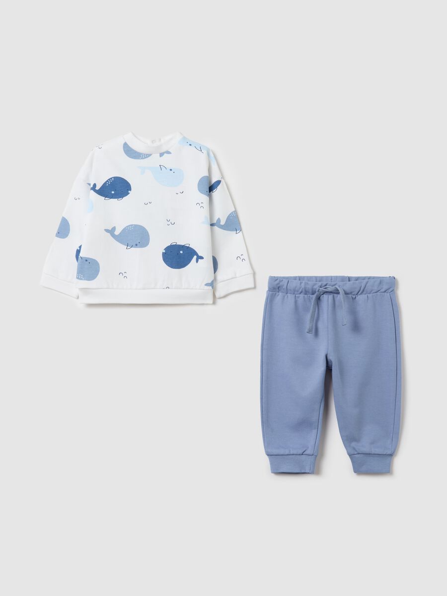 Cotton jogging set with cetaceans print_0