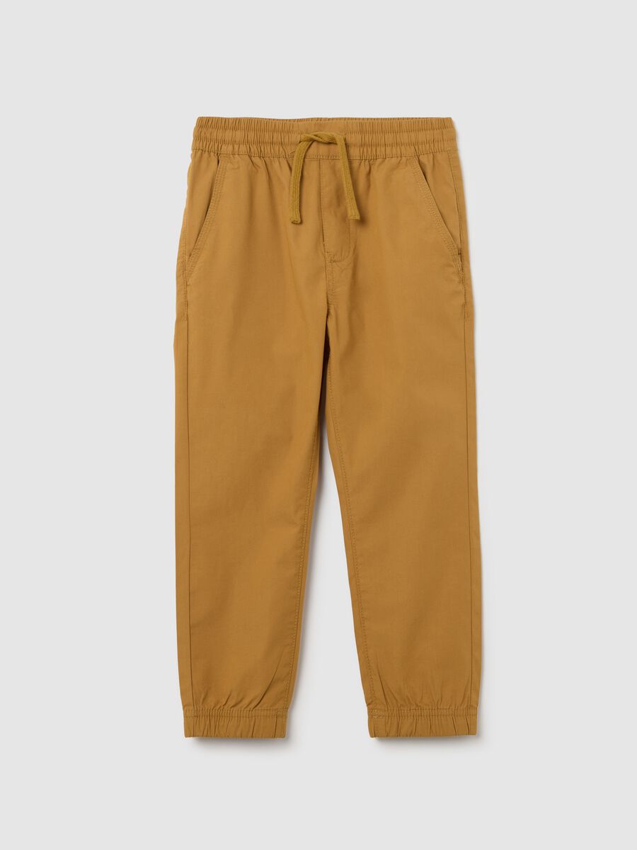 Poplin joggers with drawstring_0