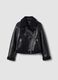 Black aviator-style jacket with diagonal zip_3