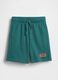 Shorts in misto cotone verdi da bambino regular fit_3