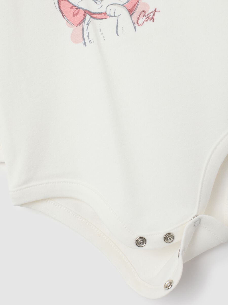 White newborn baby bodysuit in pure cotton with ruffle collar_2